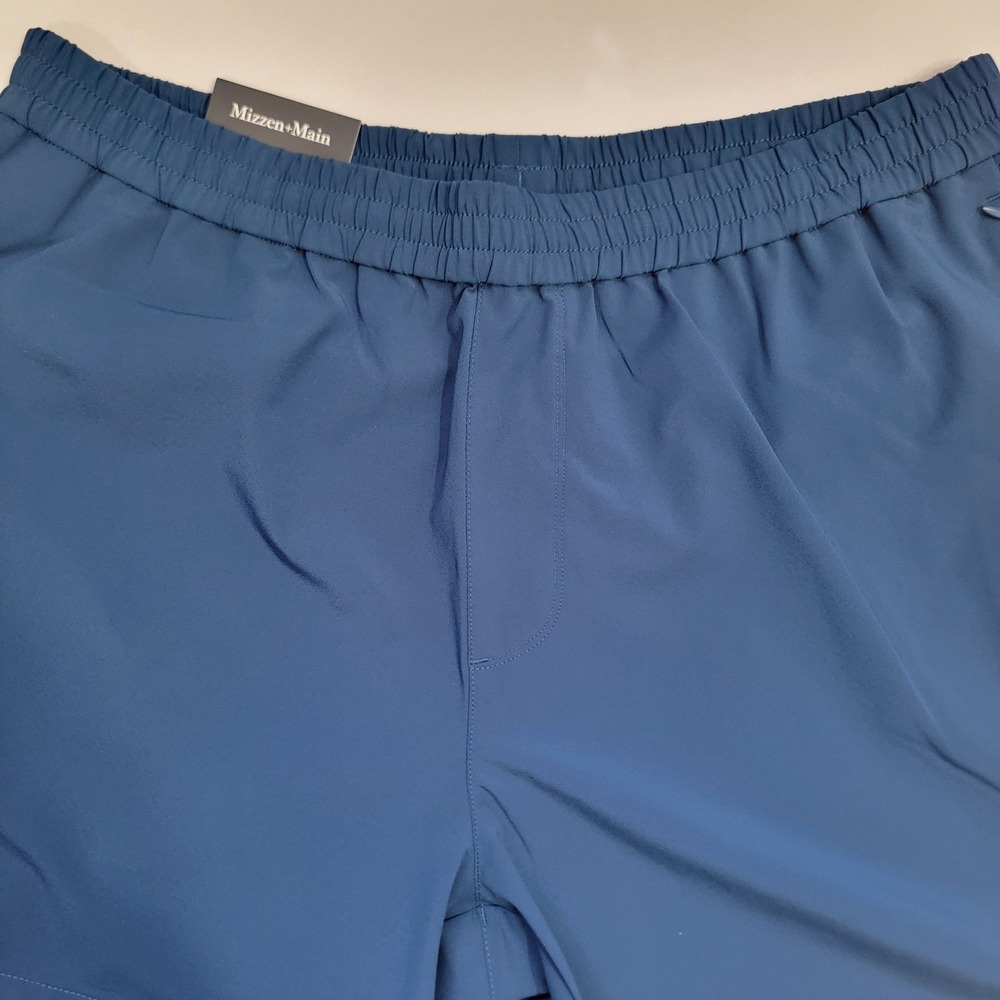 NEW Mizzen+Main Helmsman Slim Fit Blue Performance Shorts 1BO-1758 Mens LG 5" - Picture 4 of 8